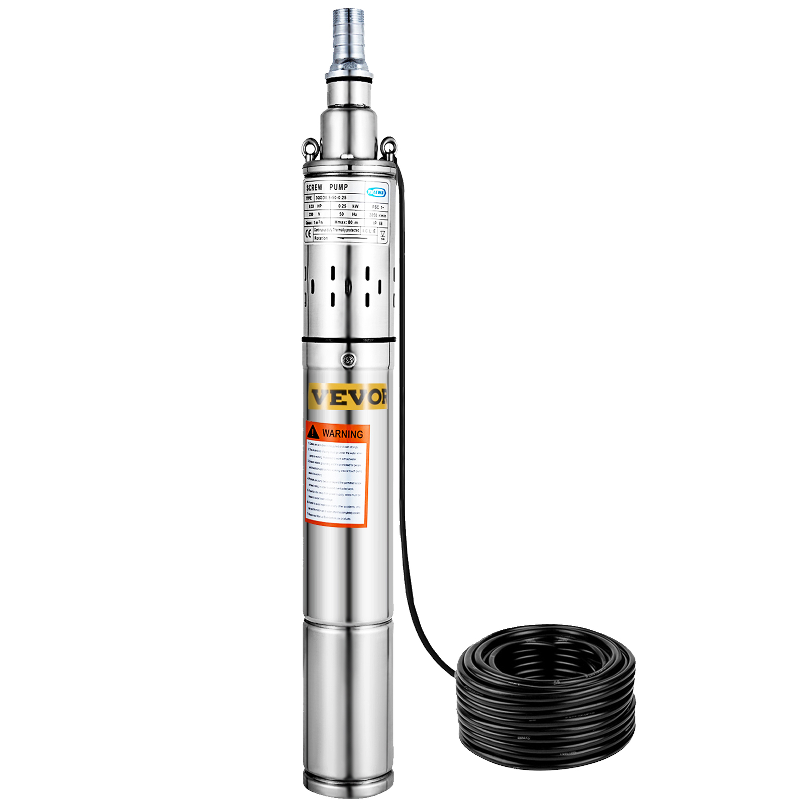 VEVOR Stainless Steel Submersible Well Pump 220V Submersible Pump For ...