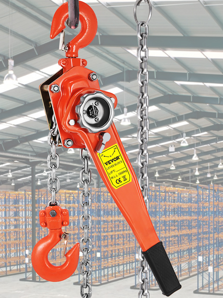 Hand Chain Hoist, 2200 Lbs /1 Ton Capacity Chain Block, 10ft/3m Lift Manual Hand Chain Block, Manual Hoist W/Industrial-Grade Steel Construction For Lifting Good In Transport & Workshop, Black