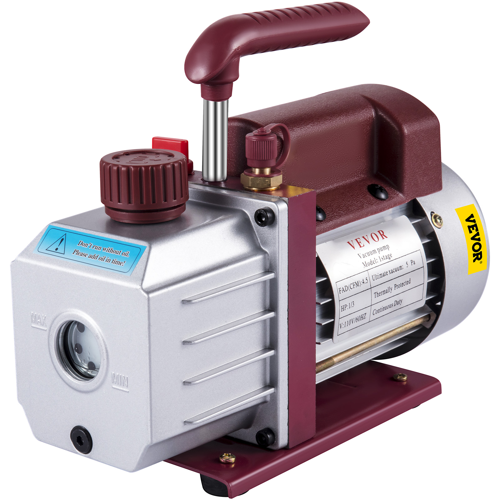 2.5CFM AC A/C ELECTRIC ROTARY VANE DEEP Air Vacuum Pump For R134A & R12/R22 NEW 