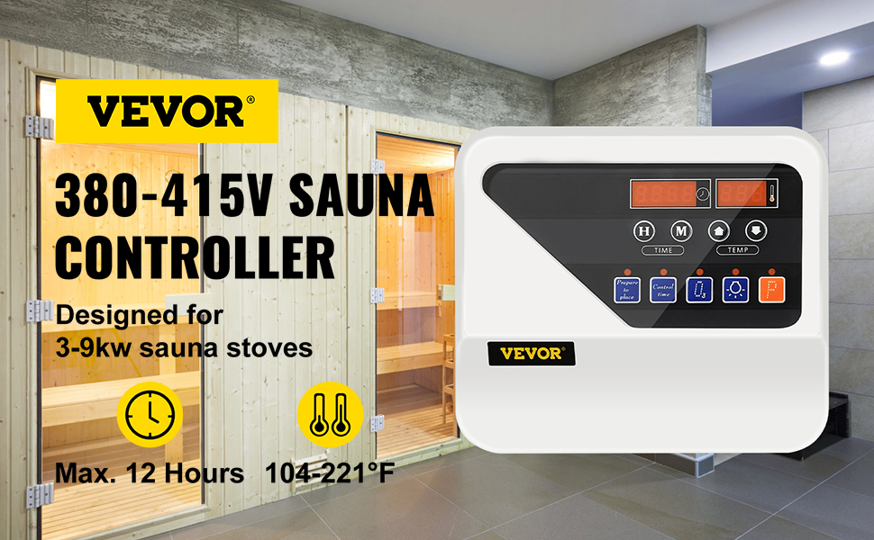 380 V 3 Commande pour sauna 220 9 kW Digital 