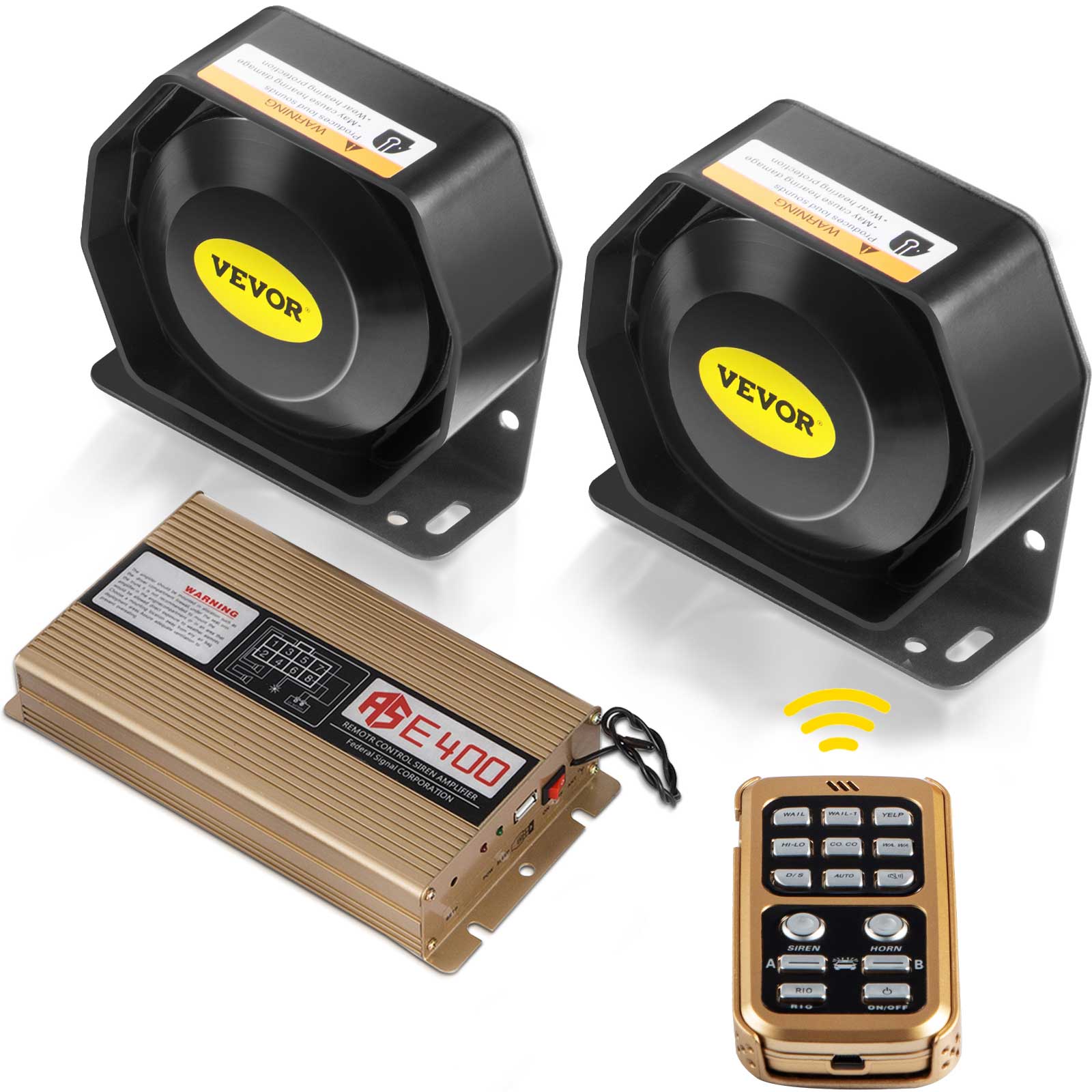 200W 8 Sound Emergency Loud Speaker Car Warning Alarm Police Siren Amplifier 