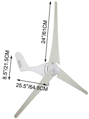 VEVOR Windturbinengenerator 400 W Windgenerator, 12 V Elektrisch