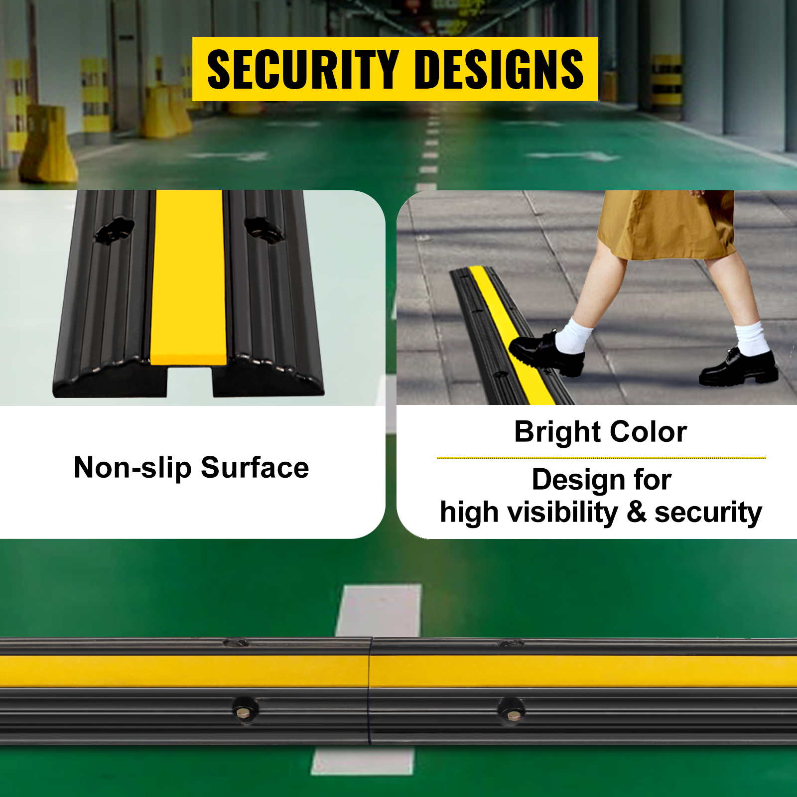 Mophorn 4 Pack 1-Channel Rubber Cable Protector Ramps Heavy Duty ...