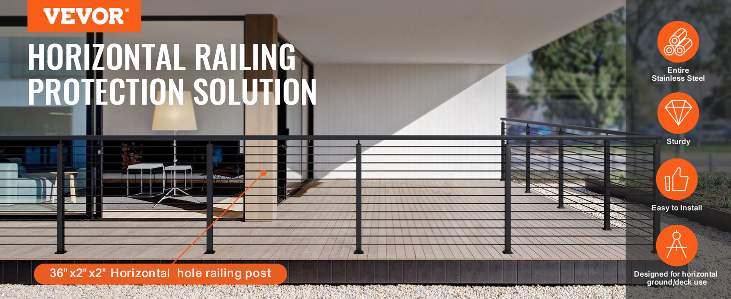 VEVOR 4-Pack Cable Railing Post, 36