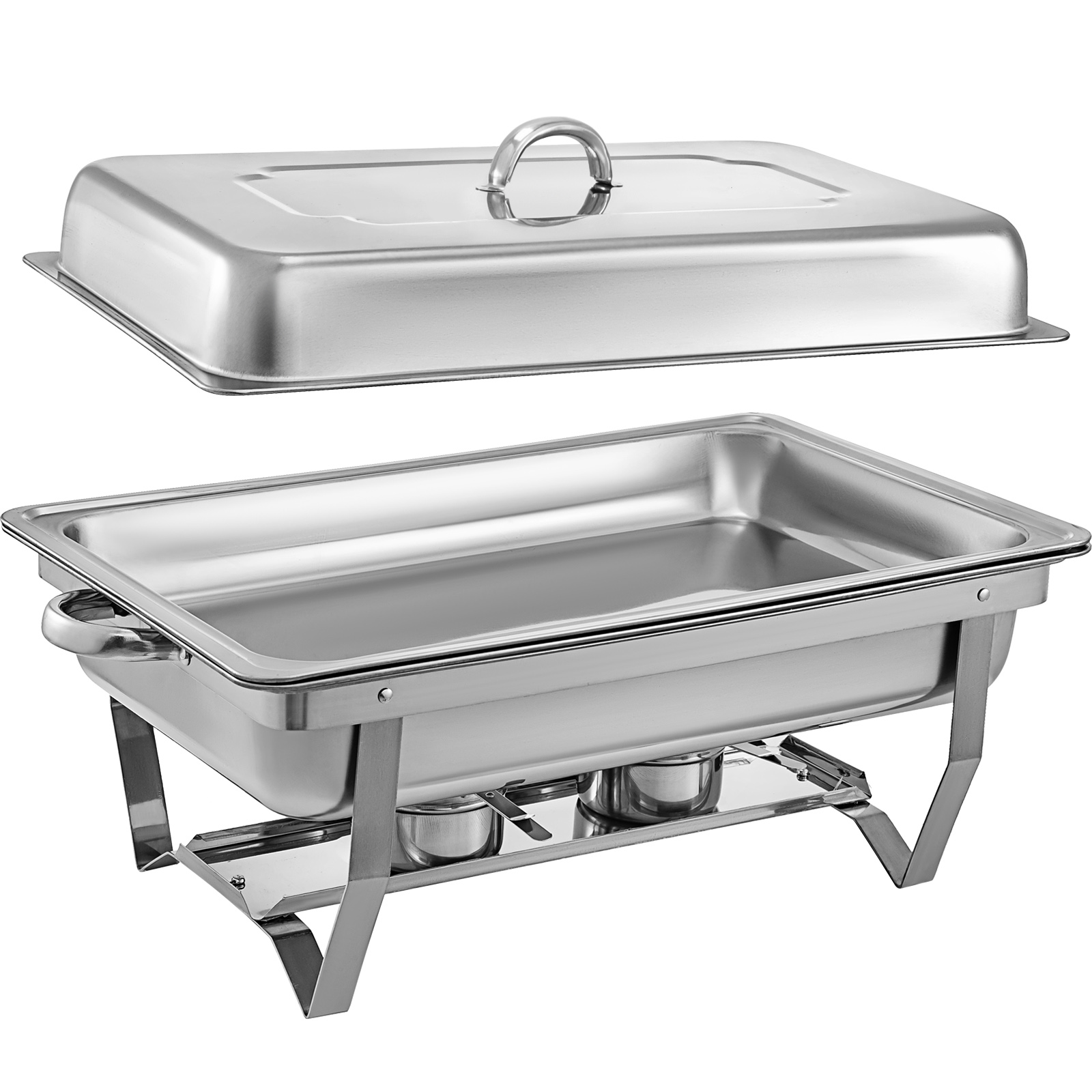 8 QT Chafer Catering Chafing Dish Roll Top with Lid Warm Tray Set Buffet Server 