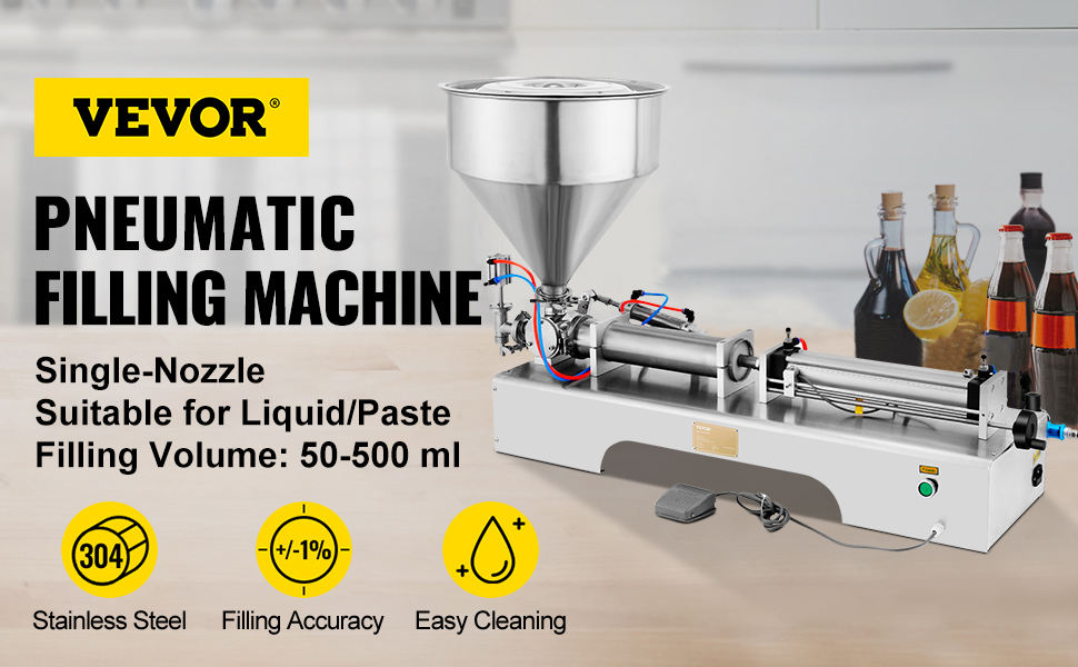 Machine de Remplissage de Liquide Horizontale 10-2500ml, Remplisseur de  Liquide Pneumatique de Machine de Remplissage de Liquide en Acier  Inoxydable