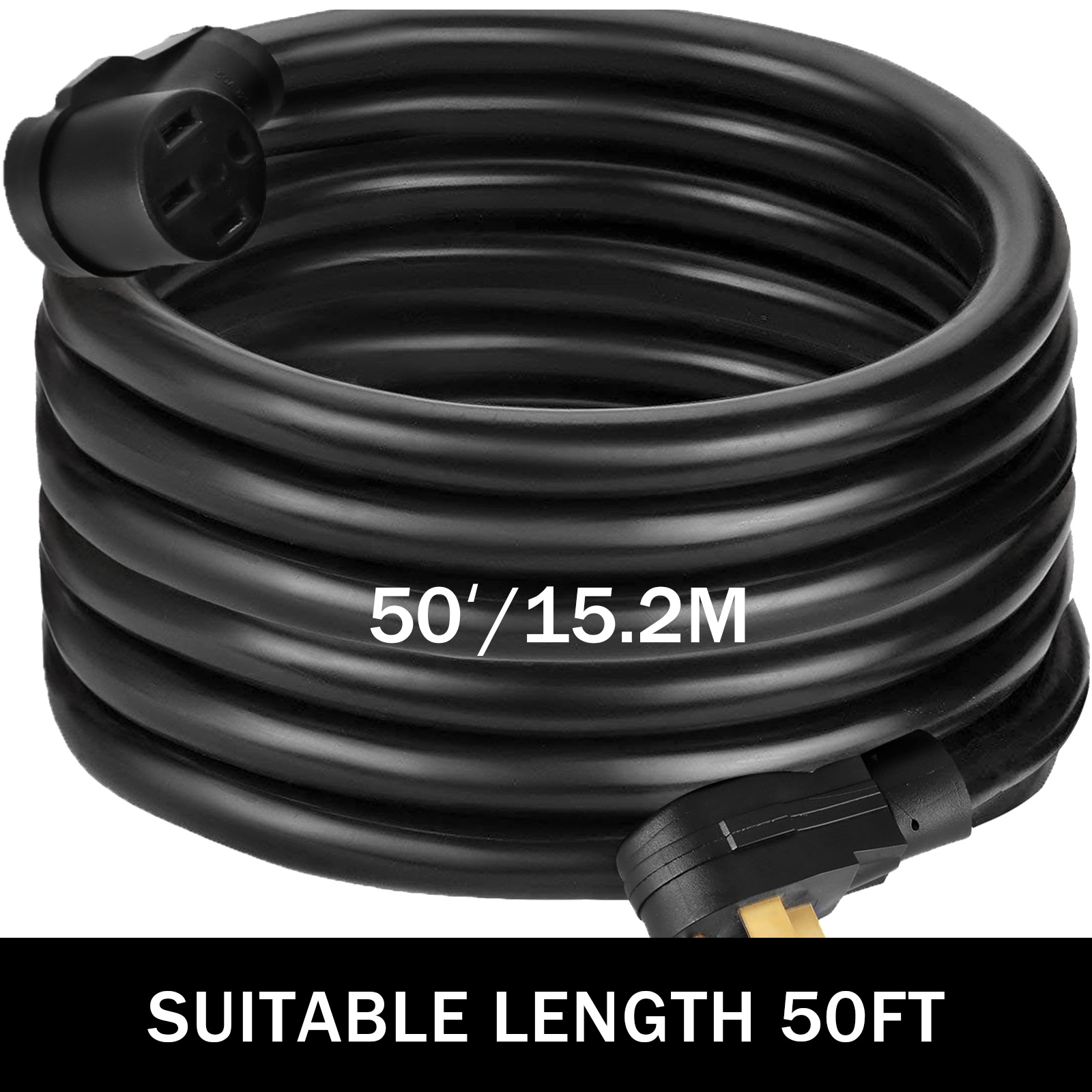 RV Extension Cord 15ft 50amp Power Cable Rain Proof for Trailer Motorhome Camper 