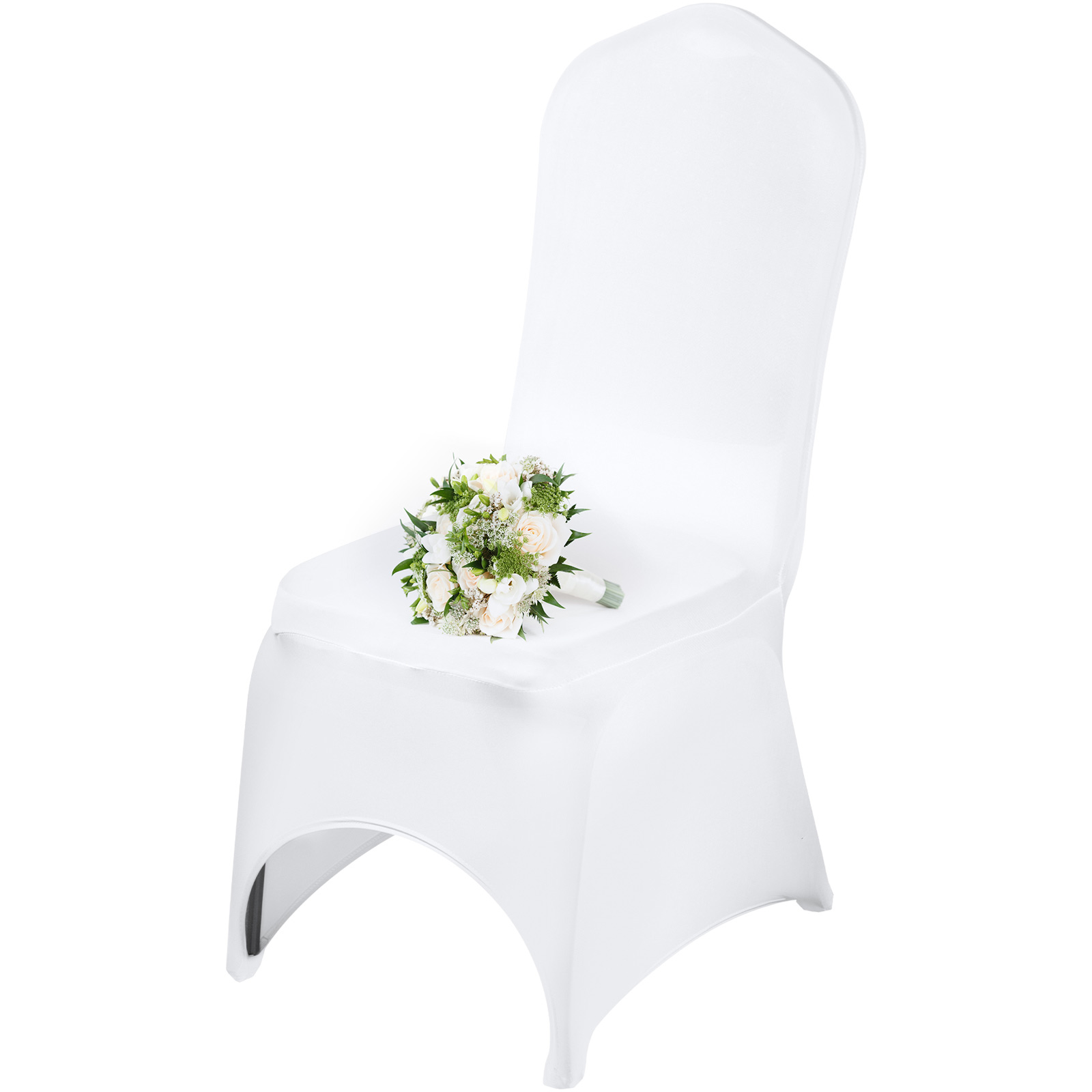 50x Stuhlbezug Spandex Hochzeit Party Stuhlüberzug Universal Weiß Stuhlhussen DE 