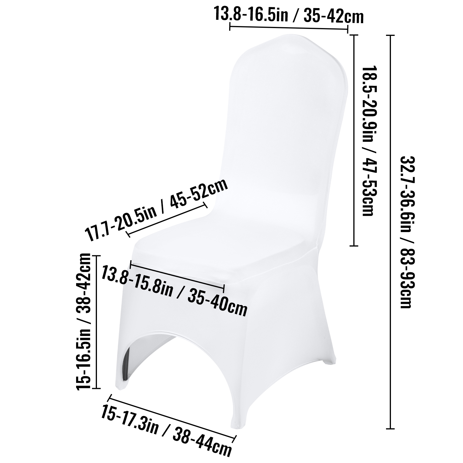 Uimoso 100/50 White/Black Spandex Chair Cover Wedding Banquet Party Folding - Picture 53 of 119
