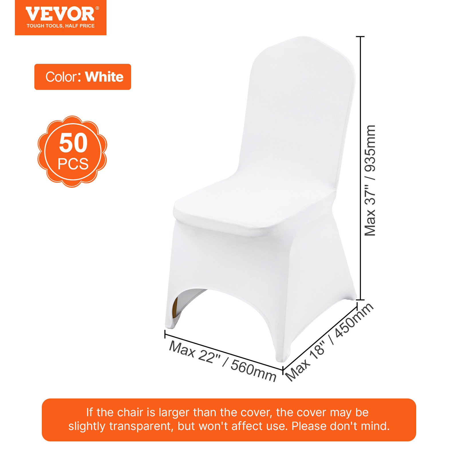 100/50 White/Black Cover Spandex Lycra Chair Cover Wedding Banquet Party Folding - Picture 52 of 119
