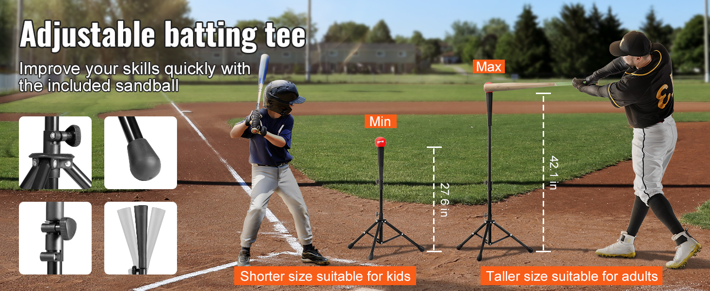 VEVOR 5x5 ft Baseball Softball Practice Net Hitting Batting Multiple  Accessories