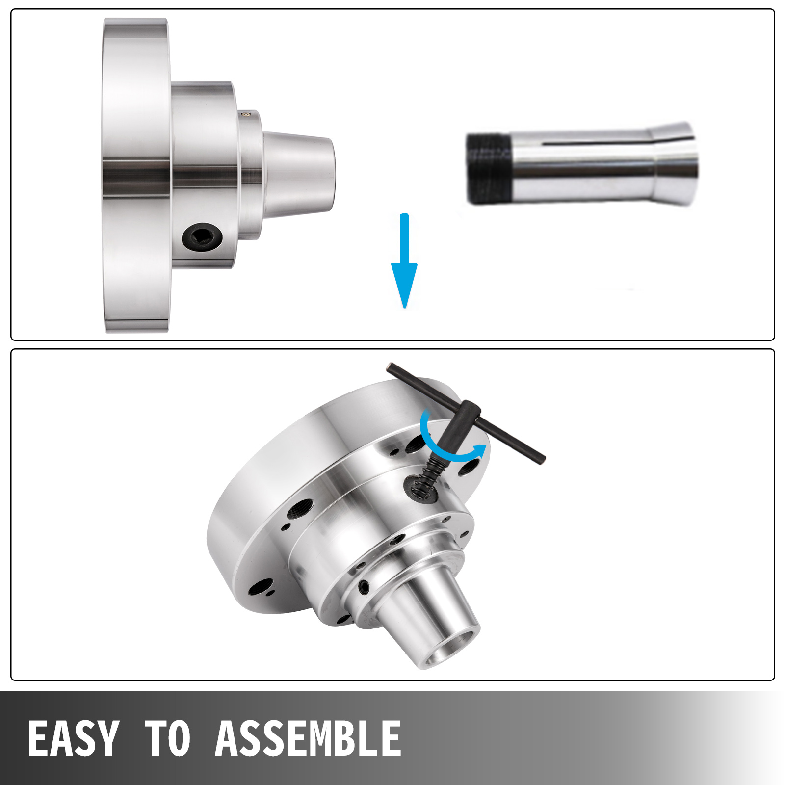VEVOR Router Collet Set 5C, Collet Adapter 6000 RPM, D18 Collet Chuck
