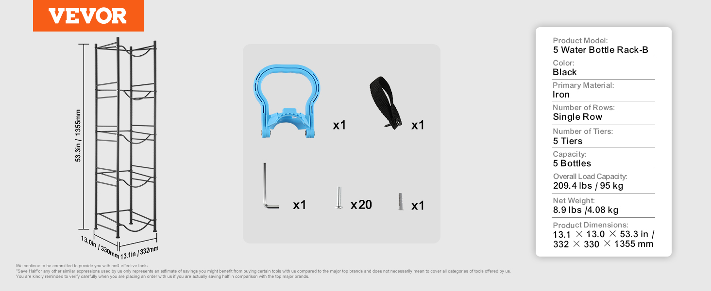 Porta jarra de agua,5 niveles,negro