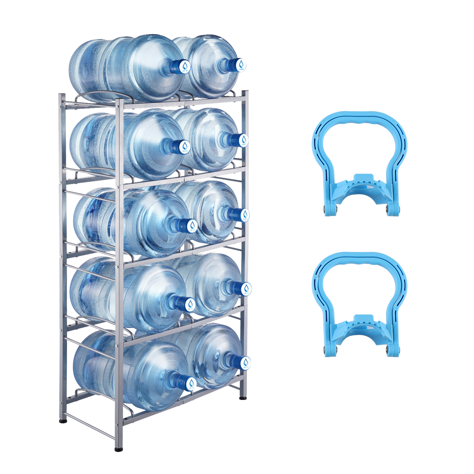 3-5 Tiers Water Jug Holder Single/Double Row Rack for 3/4/5/