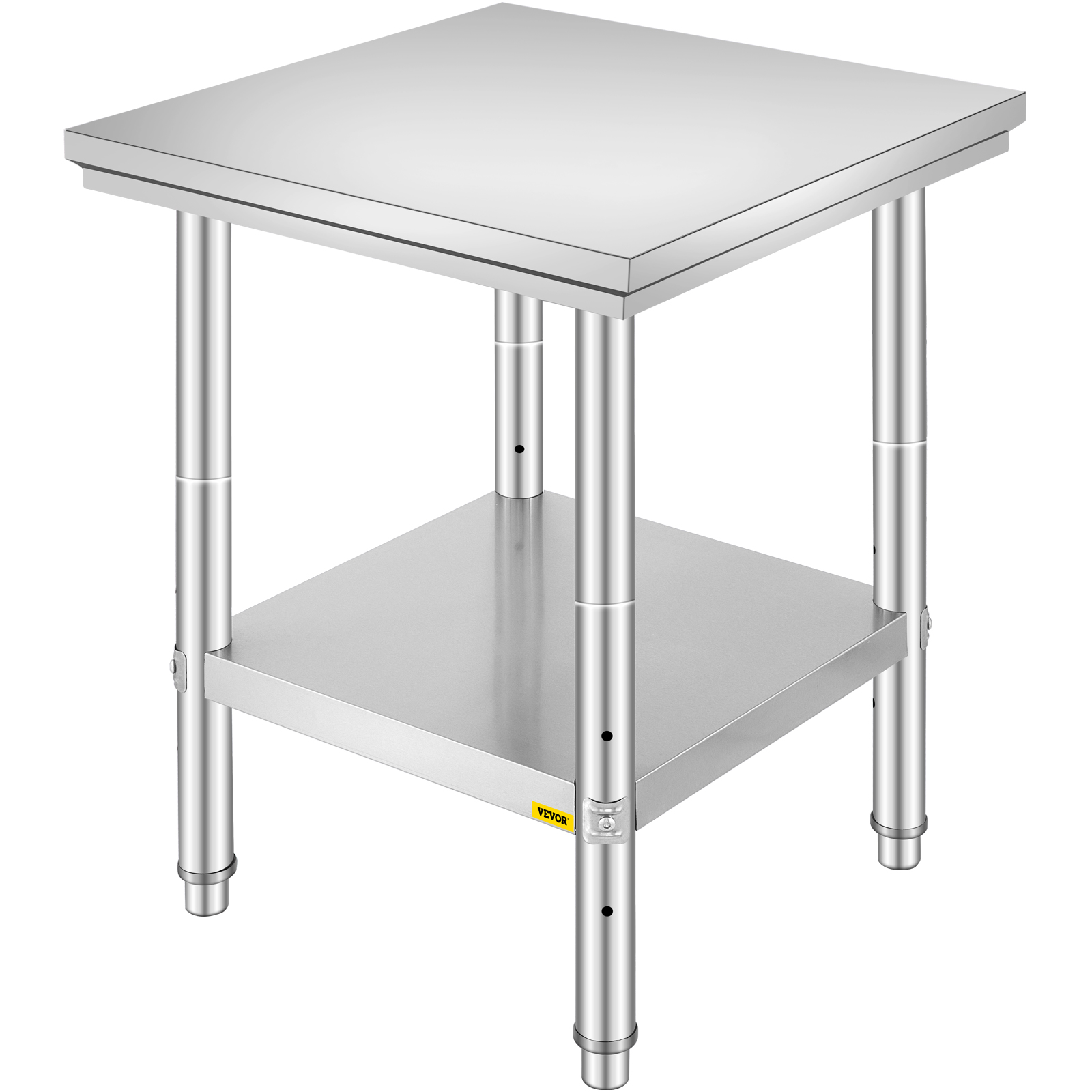Commercial Kitchen Heavy Duty Table with Adjustable Undershelf and Table Foot for Restaurant Cozyel Stainless Steel Table for Prep & Work 24x24 Inches Home and Hotel 