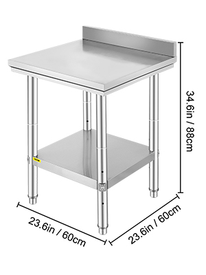 Work Table,24x24 Inch,Stainless Steel