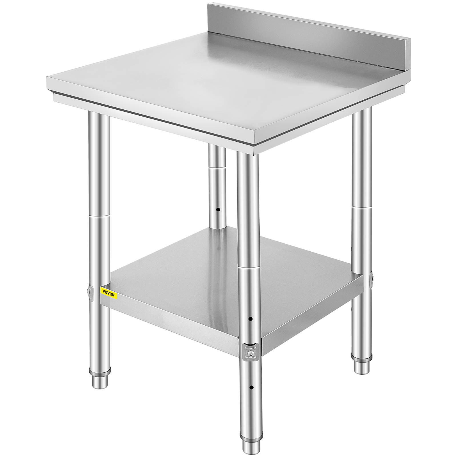 VEVOR VEVOR Table 24 x 24 x 34 Inches NSF Stainless Steel Table for Commercial Kitchen Prep Workbench 60X60X88cm with Lower Shelf Work Table Silvery for Commercial Kitchen Restaurant | VEVOR EU