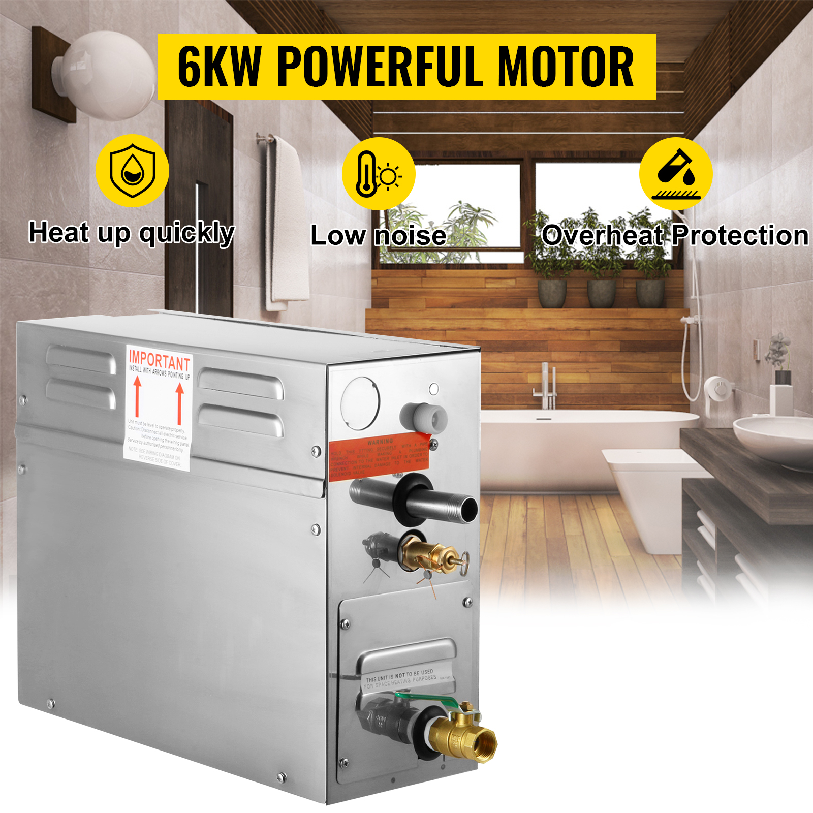 VEVOR Steam Generator 6KW Steam Showers 220V240V Sauna Steam Generator