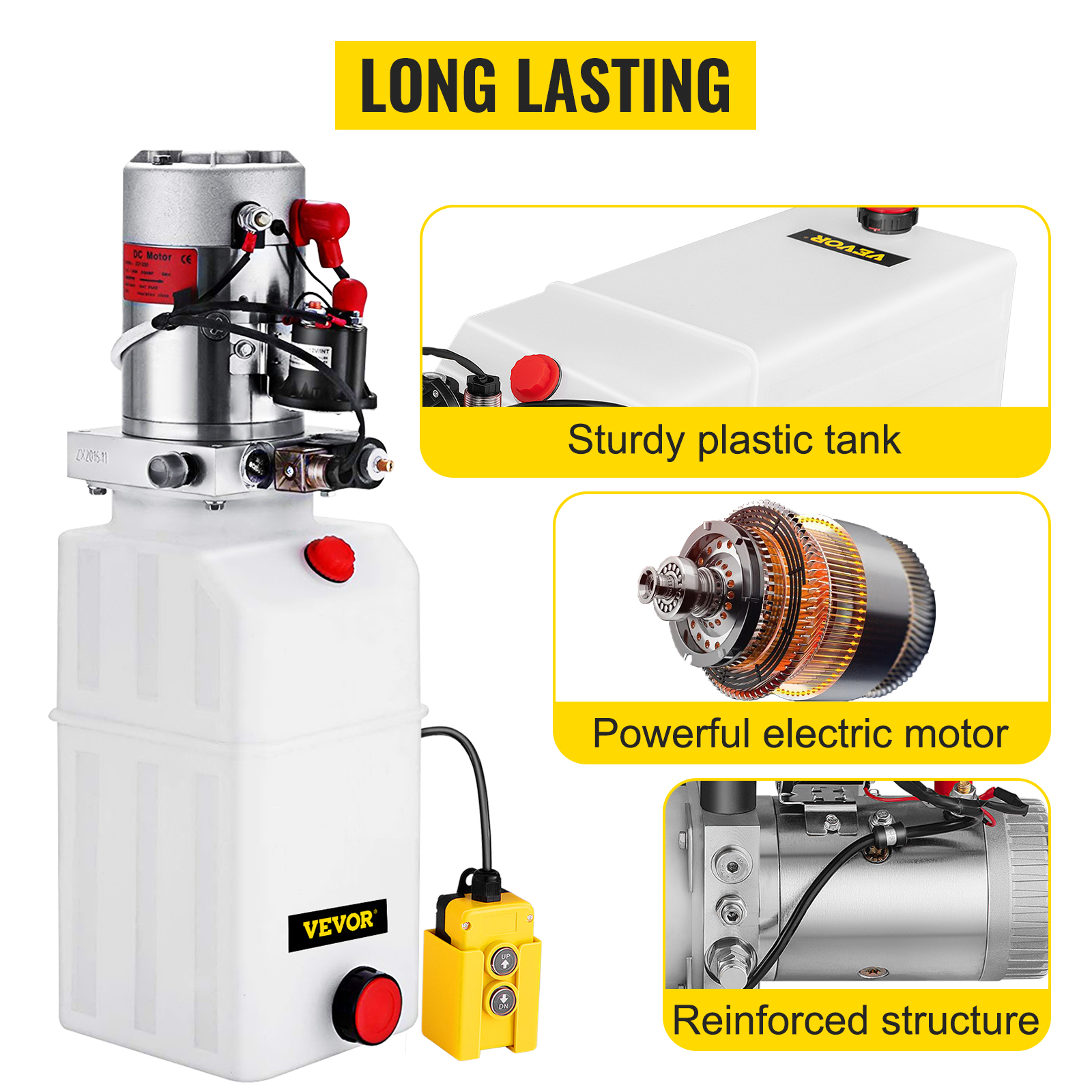 Pompe Hydraulique Électrique 380V 200 Bar - 2,2 KW, Réservoir 10 L, Débit 2,1 Cm³/tour, Pour Cylindres, Électrovanne 24V
