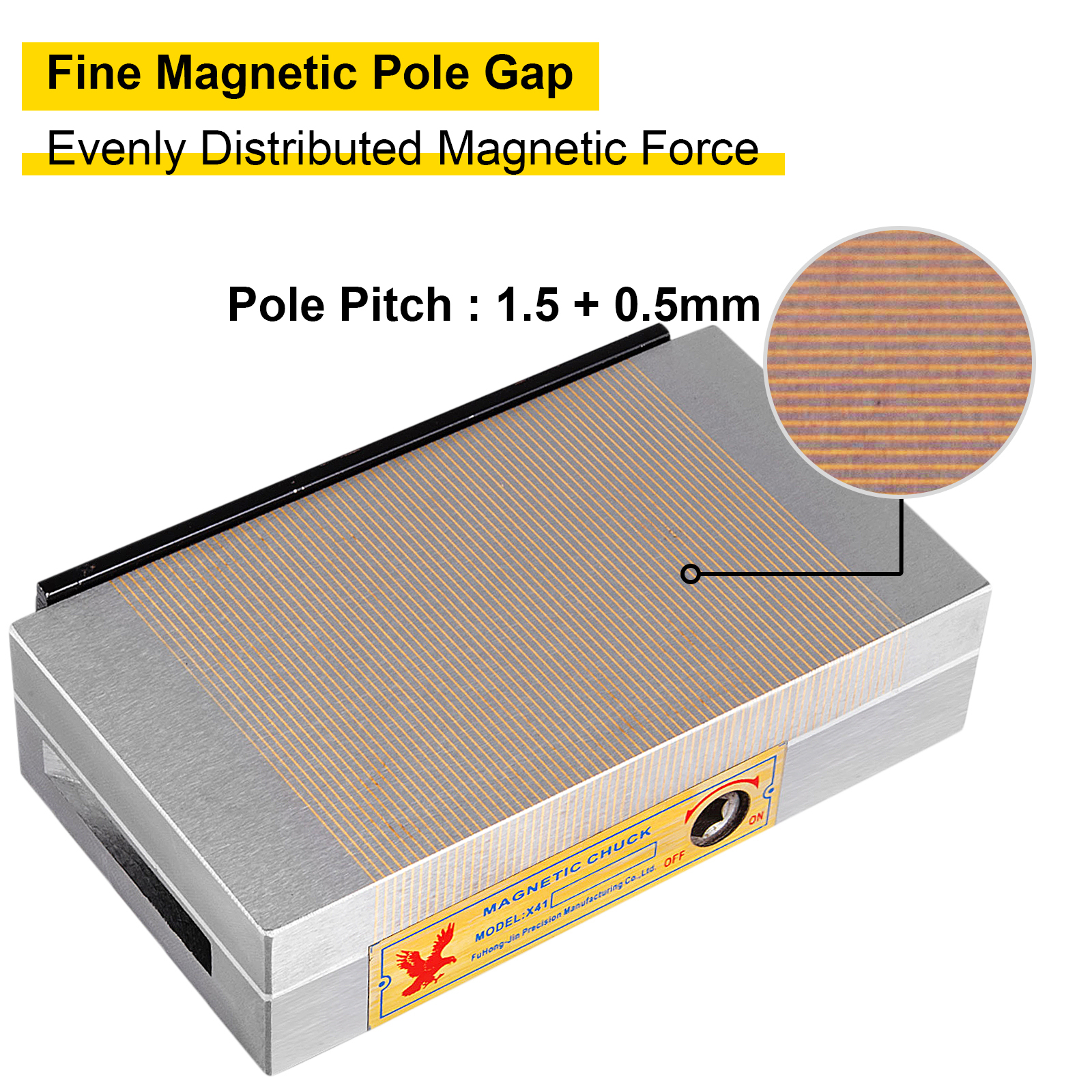 Feine Pole 6 X 6 Permanent Magnet-Chuck ÖL-Beweis FüR Grinder & Edm Neu