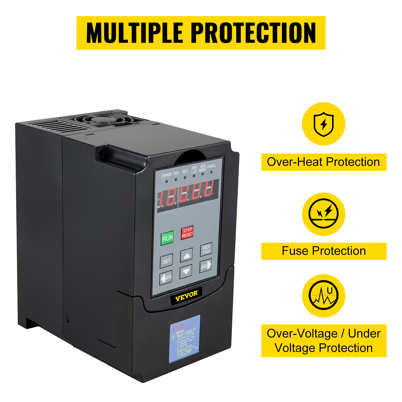 HIGH QUALITY VFD VARIABLE FREQUENCY DRIVE INVERTER 7.5KW 220V 10HP 34A 