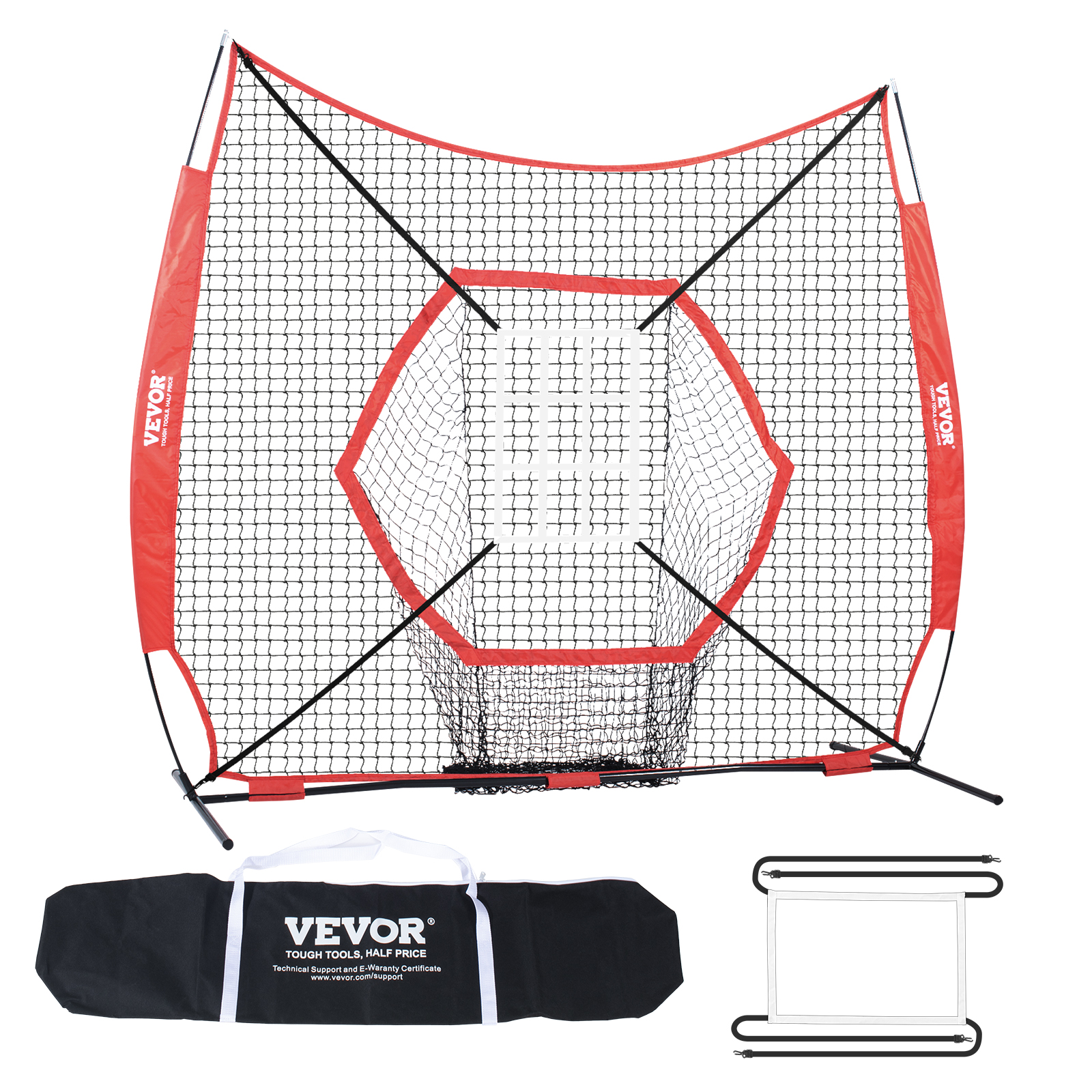 VEVOR 7x7/5x5 ft Baseball Softball Practice Net Hitting Multiple Accessories