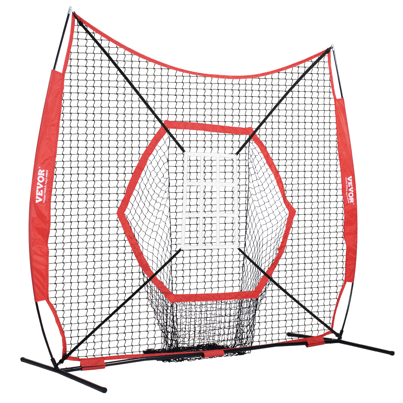 VEVOR 7x7/5x5 ft Baseball Softball Practice Net Hitting Multiple Accessories