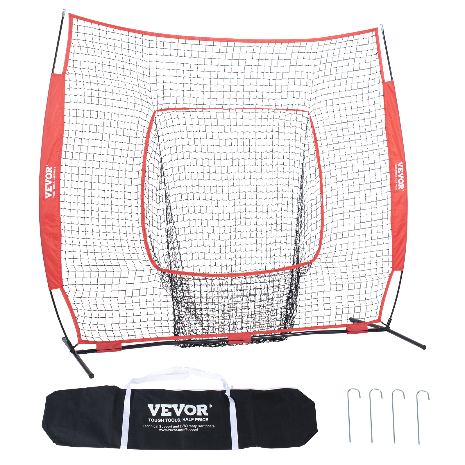 VEVOR 7x7/5x5 ft Baseball Softball Practice Net Hitting Multiple Accessories