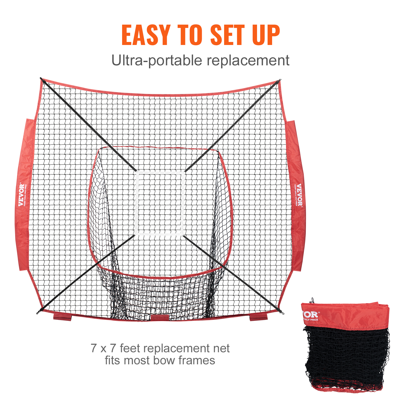 VEVOR 7x7/5x5 ft Baseball Softball Practice Net Hitting Multiple Accessories