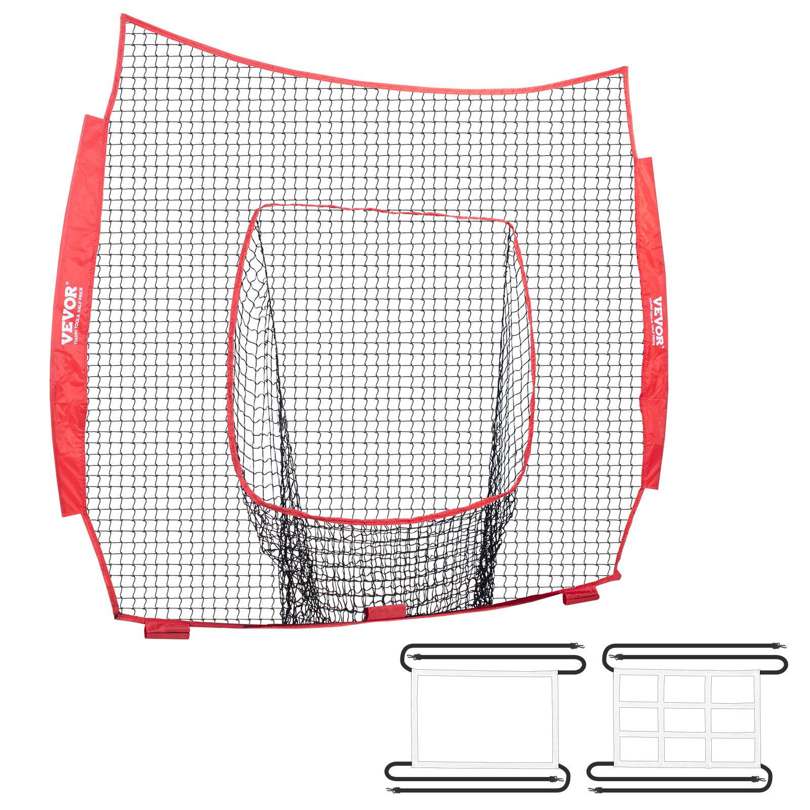 VEVOR 7x7/5x5 ft Baseball Softball Practice Net Hitting Multiple Accessories