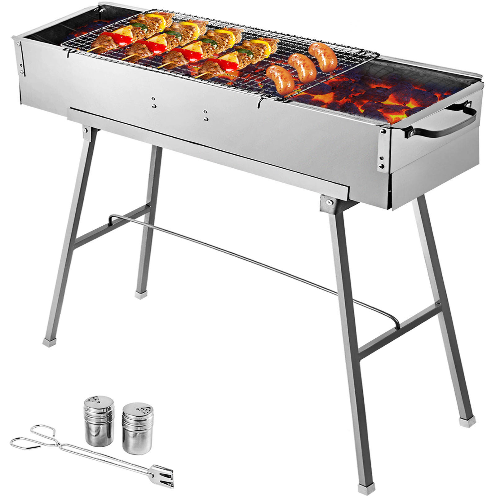 VEVOR Folded Portable Charcoal BBQ Grill 34x8 Inches Outdoor Barbecue VEVOR Folded Portable Charcoal BBQ Grill 34x8 Inches Outdoor Barbecue