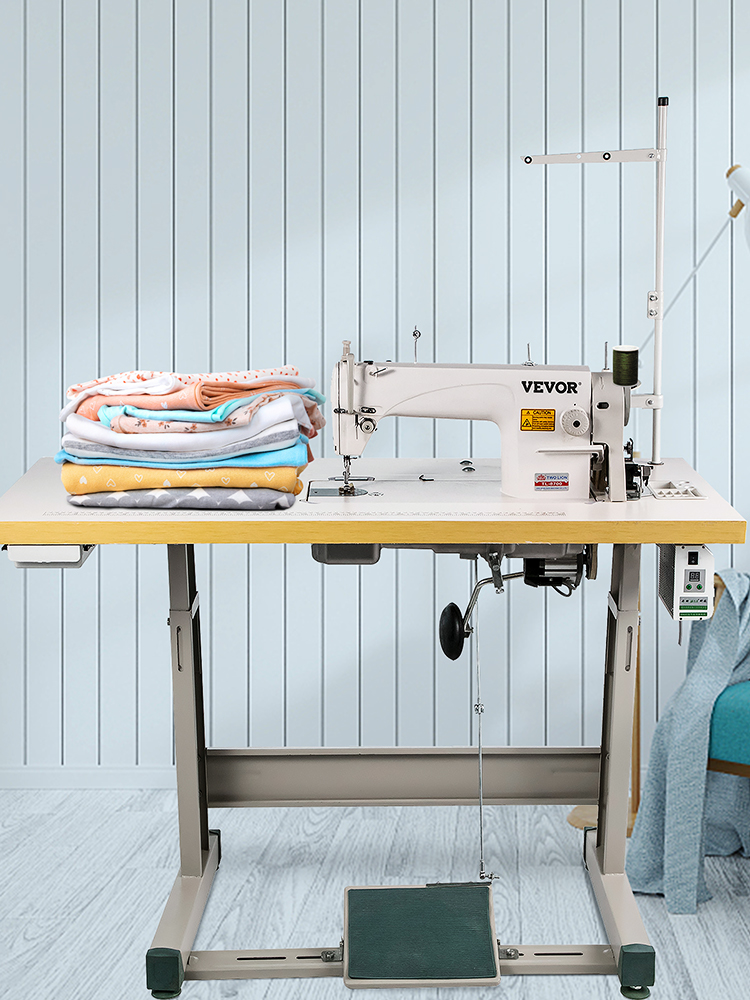 VEVOR Máquina de coser industrial DDL8700 Máquina de coser con  servomotor + soporte de mesa, máquina de coser de grado comercial para coser  : Arte y Manualidades