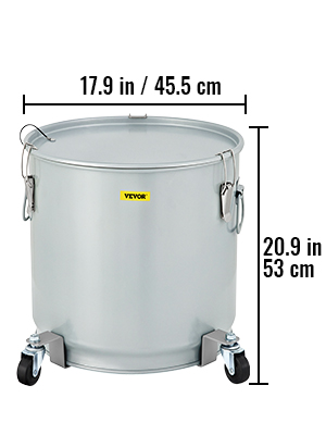 VEVOR Fryer Grease Bucket 10 gal. Thickened Steel Rust-proof Coating Fryer Oil Bucket with Filter Bag for Hot Cooking, Blue