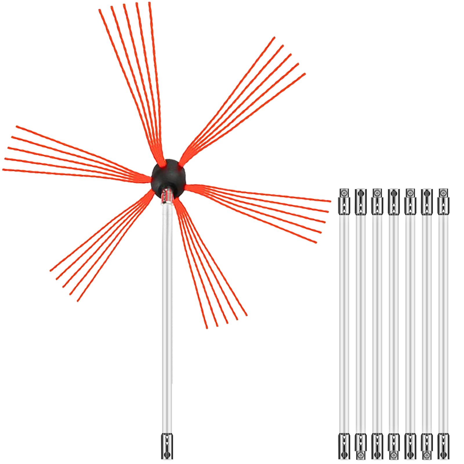 20-39 feet Chimney Brush Chimney Cleaner Rotary Sweep System Fireplace Kit Rod - Picture 35 of 98