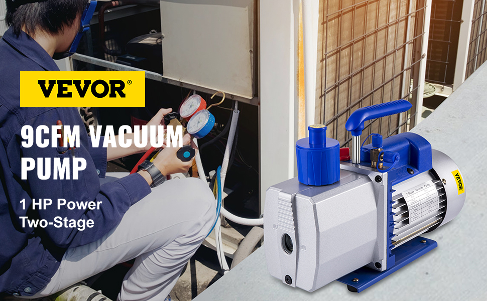 VEVOR Vacuum Pump 9 CFM 1 HP Single Stage Air Conditioning Vacuum Pump