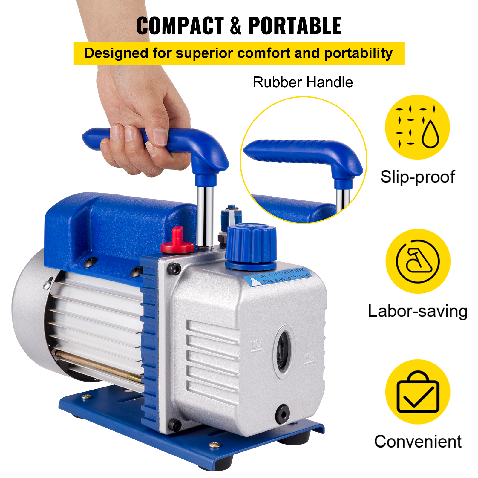 9 CFM 1 HP Rotary 2 Stage Vacuum Pump Refrigerant Gauges Tools Air Condition - Picture 8 of 110
