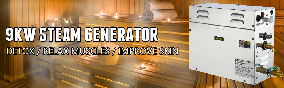 4-9KW Steam Generator Shower Sauna Bath Home Spa & Controller Humidifier 