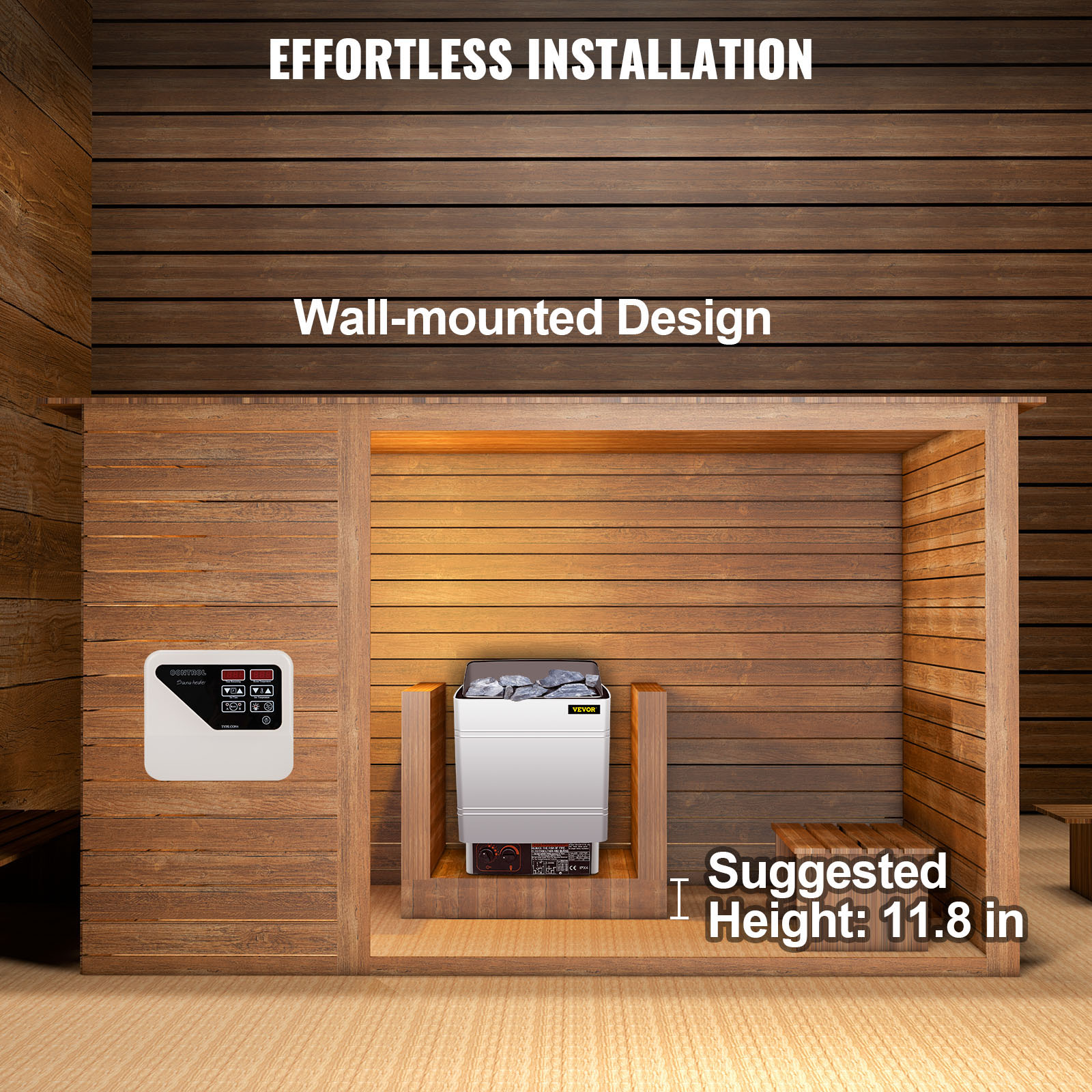 VEVOR Electric Sauna Heater W/ External Control 9kw Sauna Stove For Spa ...