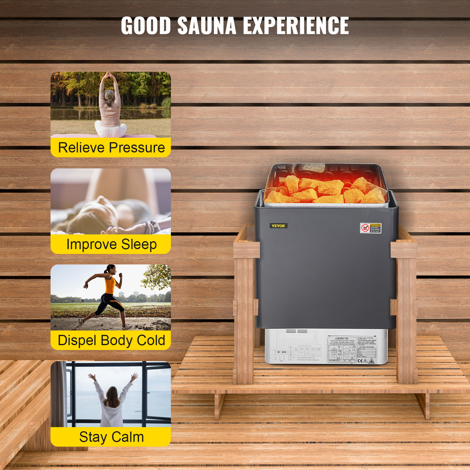 Controlador externo de aquecedor de sauna VEVOR para unidade de controle de  aquecedores de sauna 3KW-9KW Controlador de fogão de sauna 104-221 ℉  Temperatura de tempo