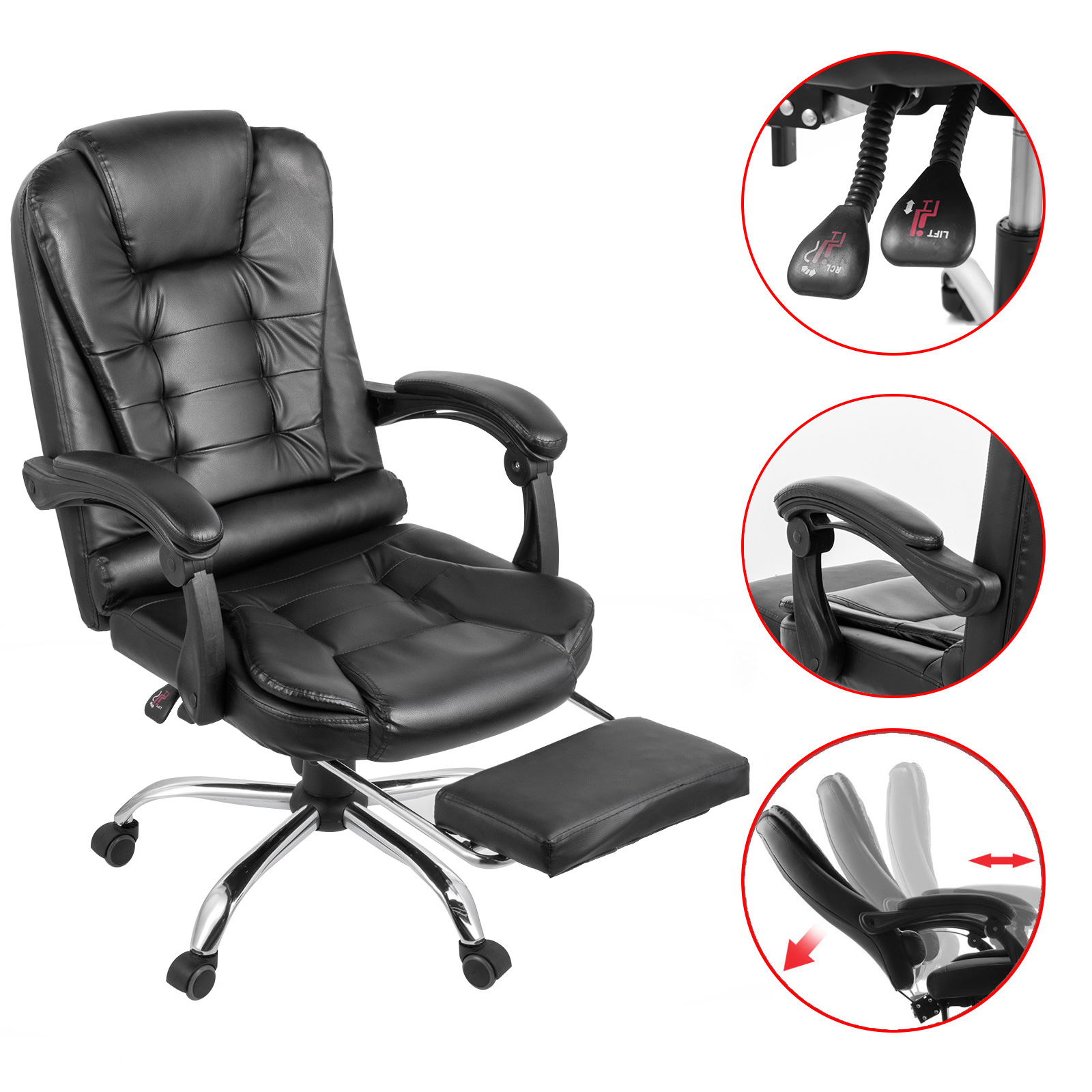 Chaise de bureau ergonomique pour enfants avec repose-pieds, accoudoir