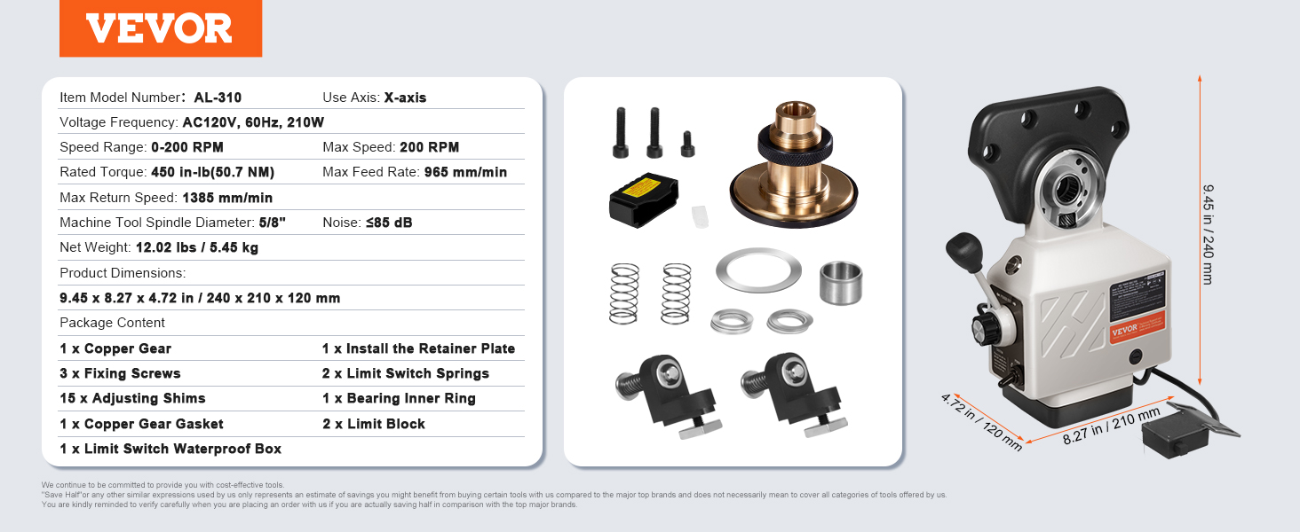 Power Feed,0-200RPM,fo Milling Machine