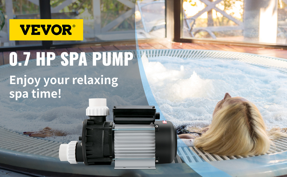 VEVOR Spa Pump Hot Tub Pump 0.7 HP 550W Single Speed Water Circulation