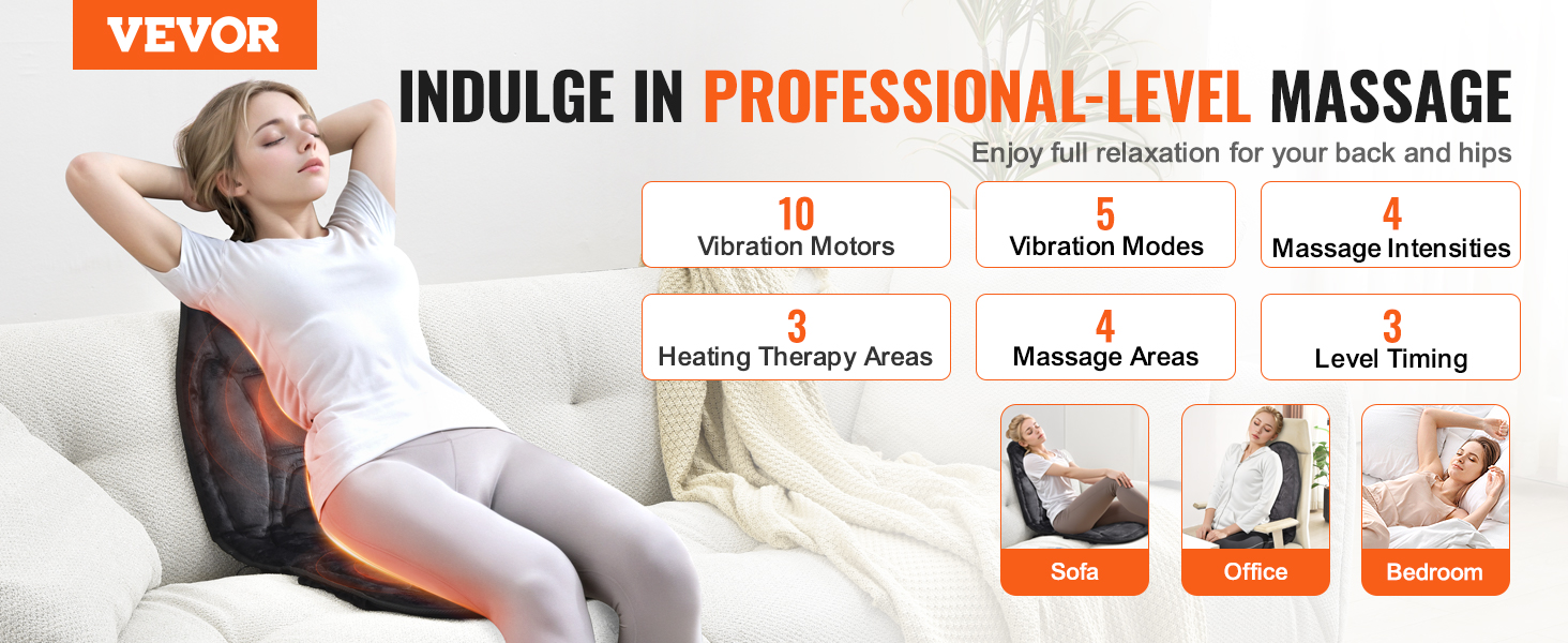 Health Touch Double-side full body massage mat, vibration massage, back,  lumbar, leg massage, soothing heat 