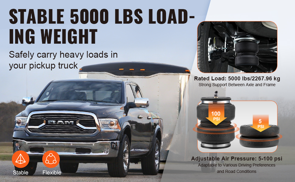 2021 Ram 1500 Air Suspension Kit VEVOR Air Bag Suspension Kit, Air Springs Suspension Bag Kit Compatible