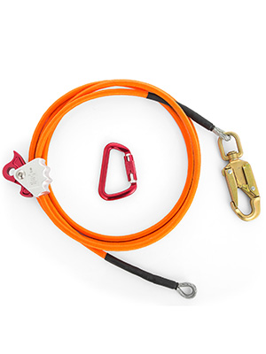 Climbing 1/2" X 12' Steel Safety Core Lanyard Kit Flipline 75223 Swivel Snap