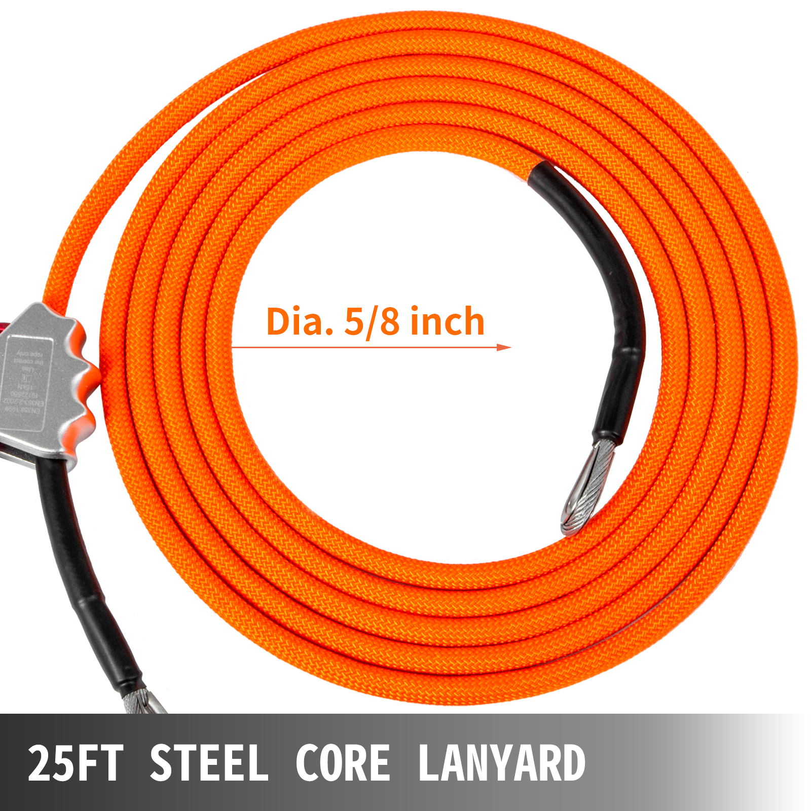 thumbnail image 2 of Harness DorBuphan 1/2" X 8' Steel Core Kit, Adjustable Lanyard Steel Core Lanyard Flipline For Climbing Trees Tree Climbing 2 of 13
