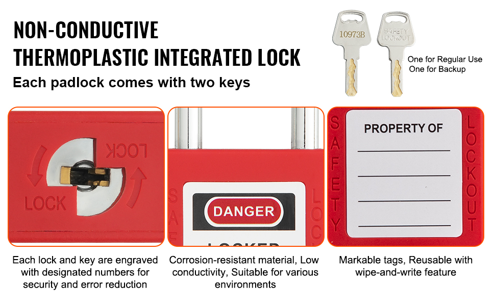 VEVOR Electrical Lockout Tagout Kit, 47 PCS Safety Loto Kit Includes ...