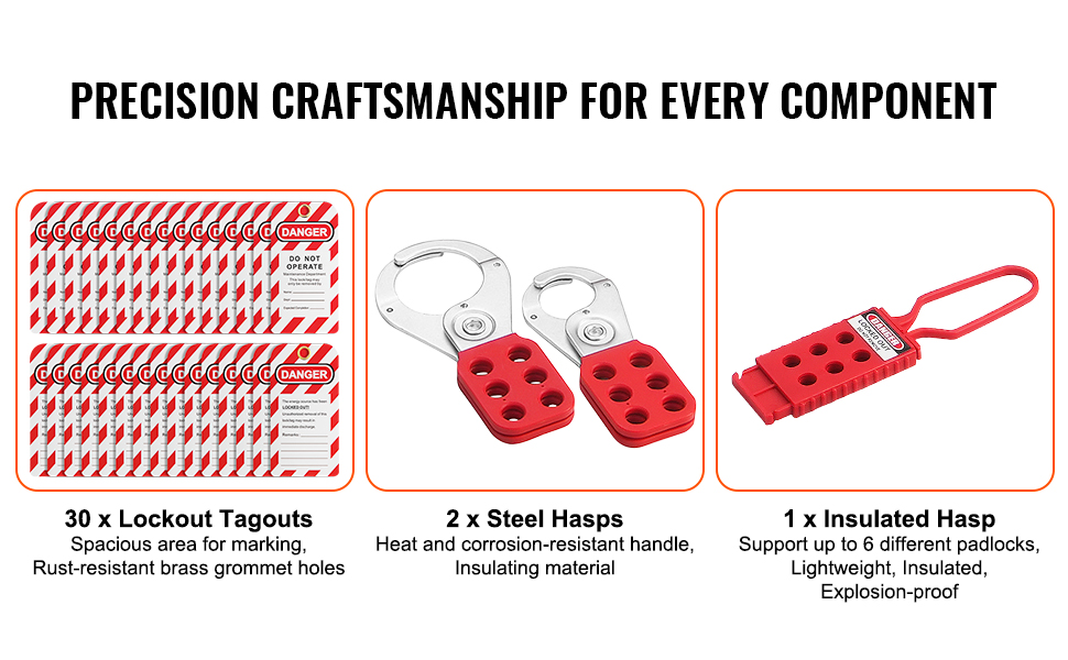 VEVOR Electrical Lockout Tagout Kit, 47 PCS Safety Loto Kit Includes ...