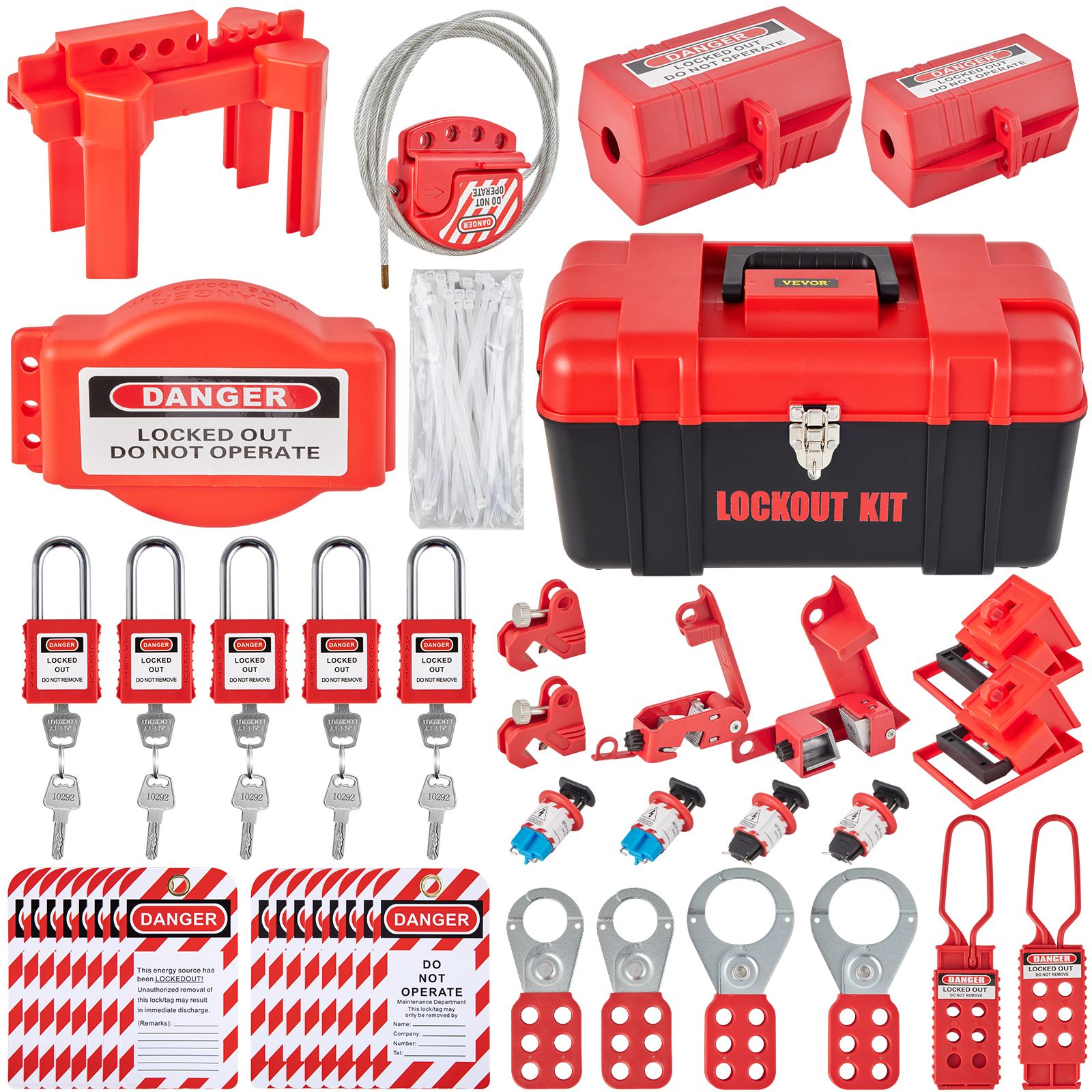 Vevor Pcs Lockout Tagout Kits Electrical Safety Loto Kit Includes Padlocks Kinds Of