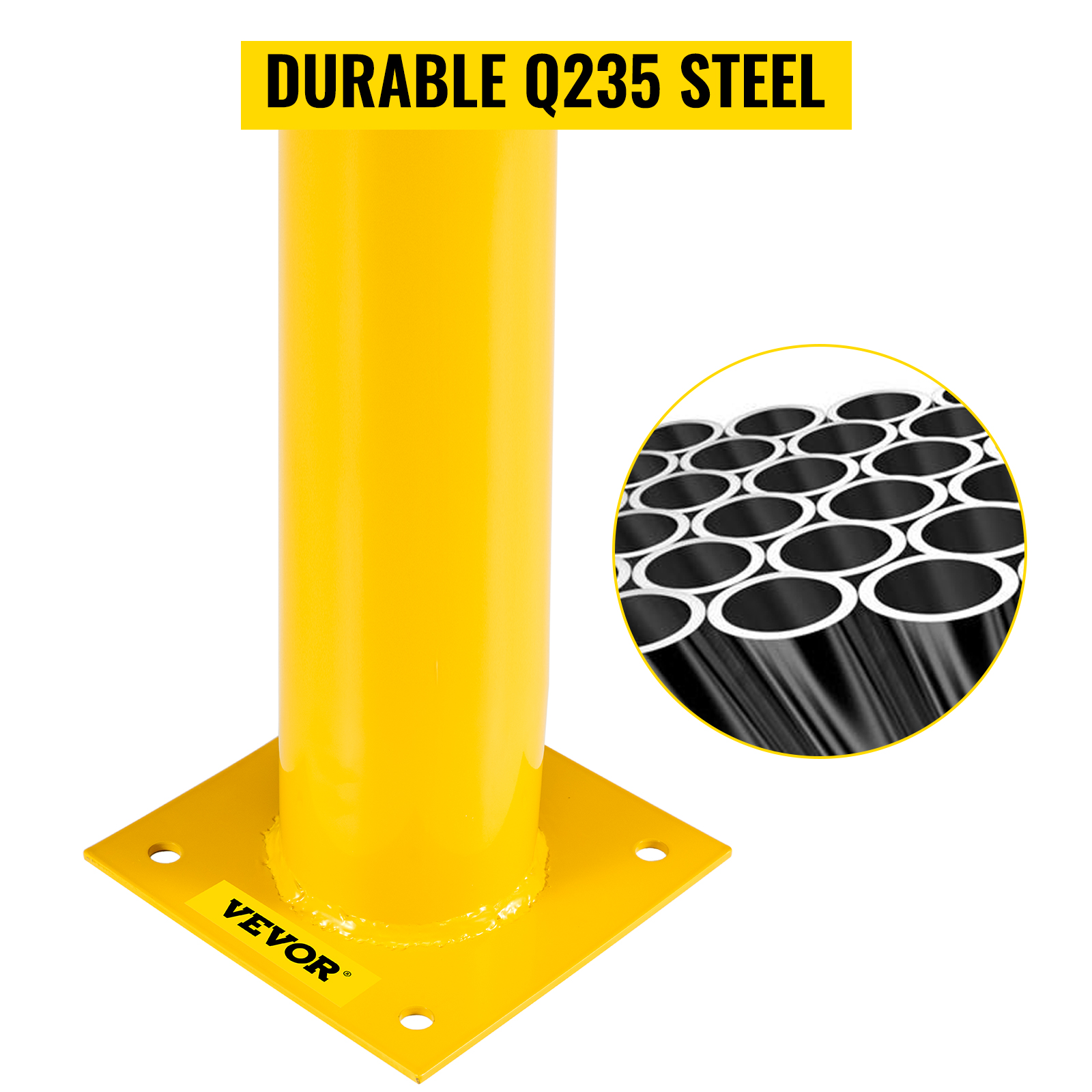 VEVOR Safety Bollard, 48 Inch Height Bollard Post, 5.5 Inch Diameter